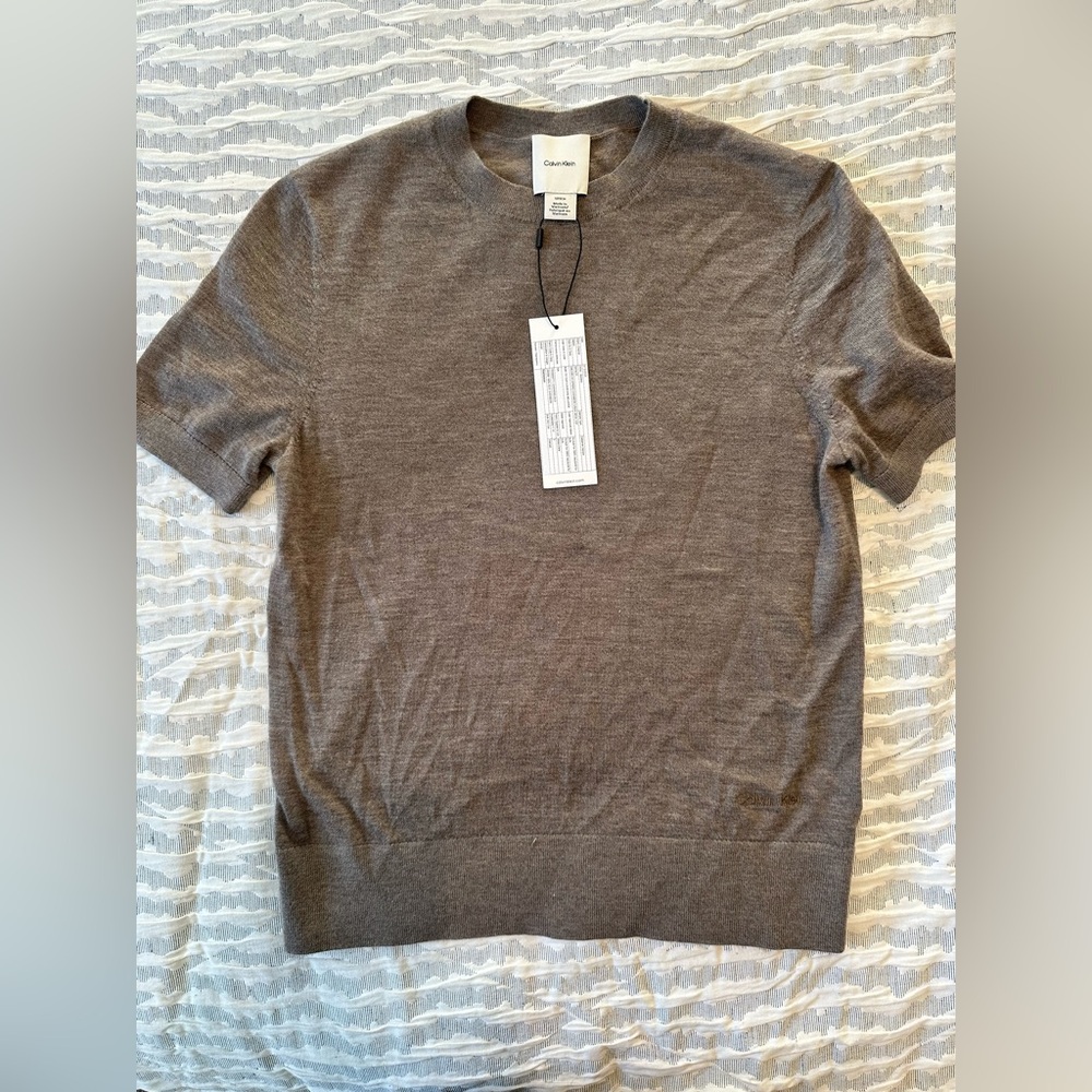 Calvin Klein Cashmere Classic Brown Crewneck Sweater